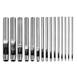 15Pc Hollow Punch Leather Hole Punch Cutter 0.5Mm-10Mm Round Punch Tool Set Leather Craft Working Kit for Leather,Watch