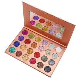24 Colour Pressed Glitter Eyeshadow Palette Metallic Highly Pigmented Shimmery Waterproof Long Vivid Glitter Eyeshadow