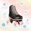 XUDREZ Roller Skates for Girls and Women, Black PU Leather