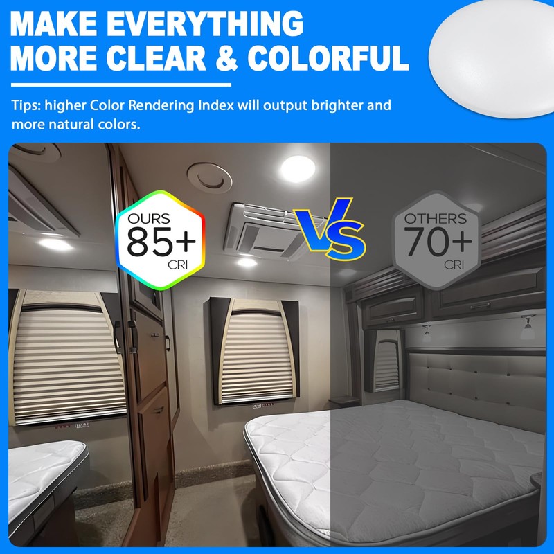 Dream lighting RV Interior Lights 12V LED Dome Light Fixtures