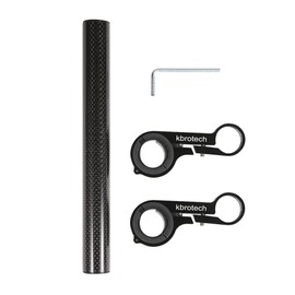 Kbrotech Bike Handlebar Extender Double Handlebar Extension Carbon Fiber Mount Holder with Aluminum Alloy Braket Space Saver (DBlack)