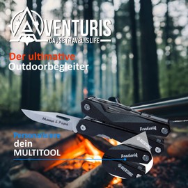 Aventuris® Multi-Tool PEROSNALIZED Great Multifunctional Tool as Bicycle Accessories or Outdoor Equipment, a Multitool Tool as Men's Gifts