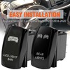 EATAKWARD Waterproof Marine Rocker Switch, Rear Light 12V/20A 24V/10A 5
