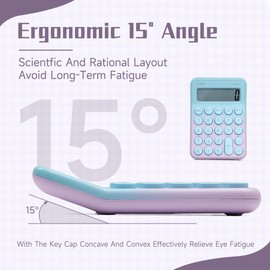 Exlliy Pocket Calculator, Kids 8 Digit Small Desktop, LCD Display, Cute & Aesthetic Mini Calculator (Gradient Purple, S 1 Pcs)