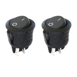 cyclingcolors 2 x Rocker Switch 2-Pin 230V 4A R13 On Off Round Rocker Switch LED Strip Light Switch Lamp Black