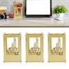 3set Pen Holder Golden Appearance Electroplating Quadrate Educational DIY Assembly