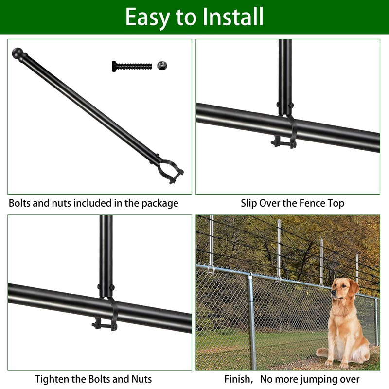 Hicarer 9 Pcs 1-3/8" Chain Link Fence Post Extender 25