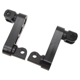 Motorcycle Foot Pegs, Adjustable Height Foot Peg Clamp Extensions Bracket Highway Pegs Extension Brackets 360° Adjustable Rugged Foot Peg Extension Bracket for Touring (Black