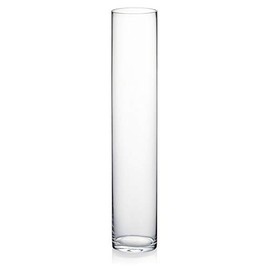 WGV - Jarrón de vidrio cilíndrico alto, 3 pulgadas de ancho x 16 pulgadas de alto, [múltiples opciones de tamaños] portavelas transparente, terrario para bodas, fiestas, floreros, centros de mesa, decoración del hogar, 1 pieza