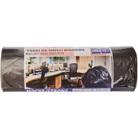 Office Products 22021252-05 Bin Liners 240 L - Pack of 10 Strong Tear-Resistant LDPE | Bin Bags Rubbish Bags for Home Waste for the Office | Colour: Black | Film Thickness: 30 μm