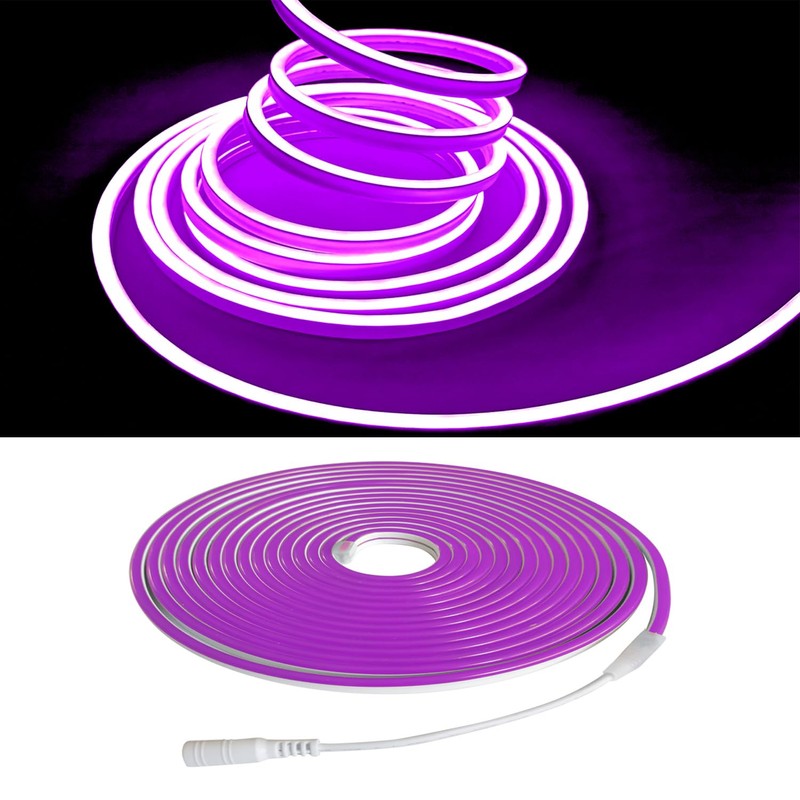 Maxlaxer Purple Neon LED Strip Lights, 16.4ft 12V Waterproof Flexible