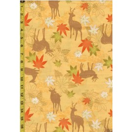Quilt Gate - Woodland Deer & Maple Leaves- R3430-13B-Butt