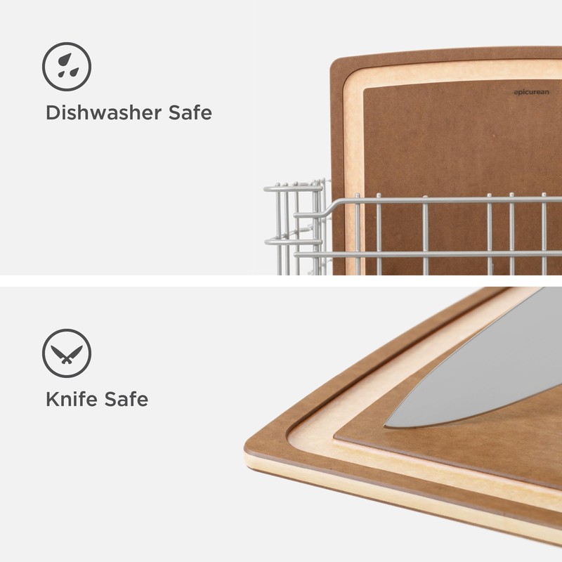 Epicurean Gourmet Series Cutting Board, 17.5-Inch by 13-Inch, Nutmeg/Natural