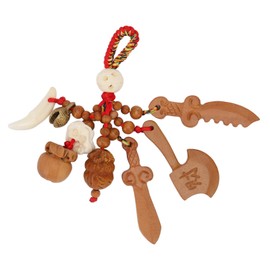 TOPINCN Peach Wood Sword Amulet for Axe Warding Off Evil Spirits Knife Peachwood Pendant Keychain Clothing Bands