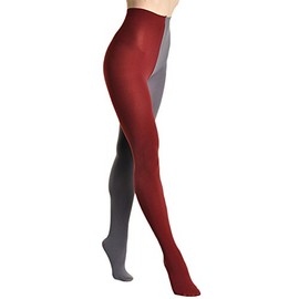Angelina Women's 2 Color Brushed Fleece Interior Thermal Fashion Tights (1-Pack), 009_GRY-RED_OS