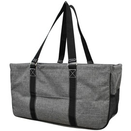 NGIL Extra Large Utility Tote Reusable Grocery Bag Oversized Collapsible for Groceries, Storage, Picnic, Beach (Gray)
