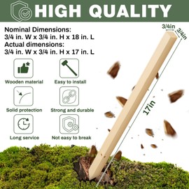 Colingmill 48 Pieces Wooden Garden Stakes 18 x 0.75 Inch Grade and Survey Stakes Wooden Garden and Sign Posts for Plant Support Silt Fence Yard Farm Survey Boundaries Baselines
