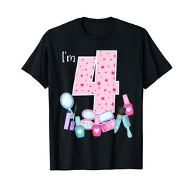 Spa Makeup 4th Birthday for Little Girl Manicure Nail Polish T-Shirt