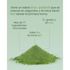nutriADN Greens Support Superfood Blend | L-Glutamina + L-Teanina | Con Cúrcuma, Jengibre y Pimienta Negra | Mezcla de Superverdes, Prebióticos y Enzi