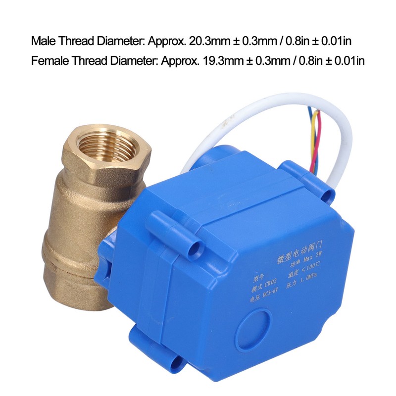 Electric Ball Valve BSP Brass Motorized 3 Wire DC3~6V Through