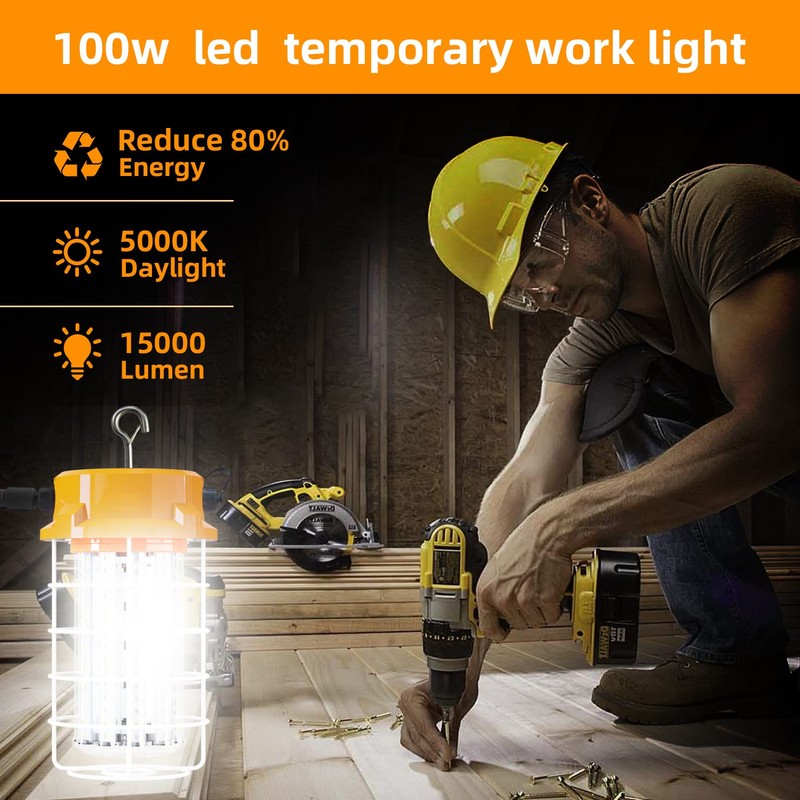 LED Temporary Work Light 100W 15000Lm 5000K Daylight White High