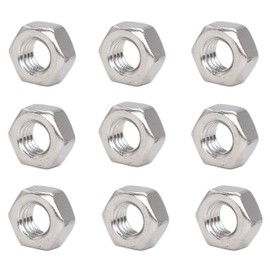 binifiMux 50pcs M6 x 1.0mm Hex Nuts 304 Stainless Steel A2-70 Bright Finish