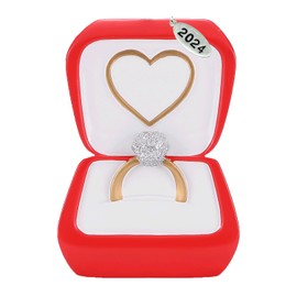 2024 Engagement Ornament Just Engaged Ornament - Diamond Ring - Easy to Personalize - Comes in a Gift Box so It's Ready for Giving