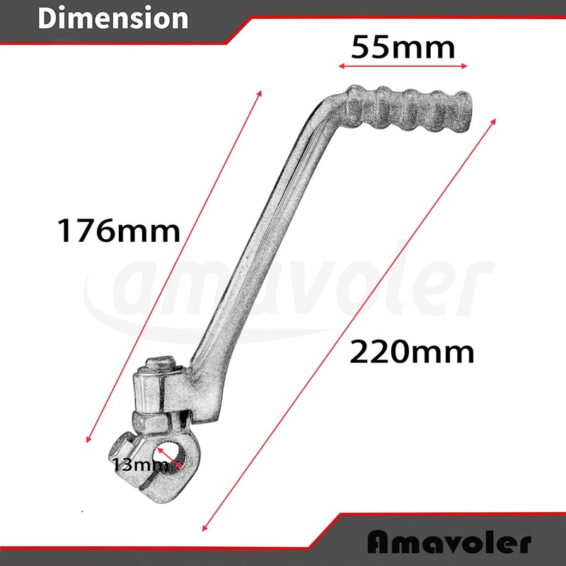 Amavoler Kick Starter Lever 13mm Aftermarket Accessory Fit for 50cc