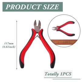 PandaHall 4.6 inch Carbon Steel Side Cutter Pliers Chains Memory Wire Cutter Jewelry Pliers for DIY Jewelry Making