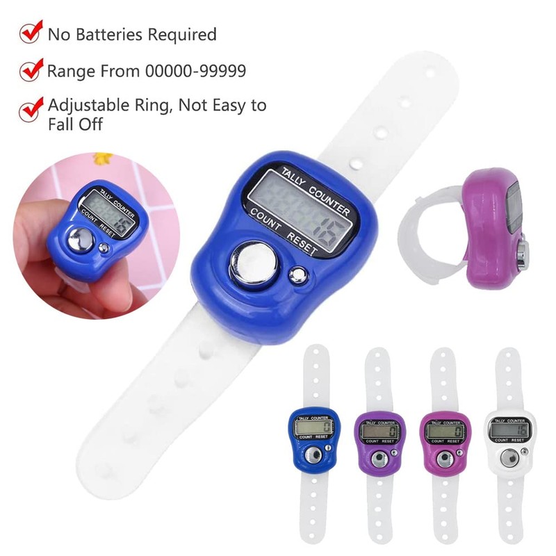 4X Digital LCD Electronic Golf Finger Hand Ring Knitting Row