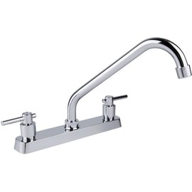 DICA, Mezcladora 8" para Fregadero, Maneral Acero Inoxidable, ABS, Acabado Cromo, Rosca para Instalación a la Red Hidráulica 1/2-14 NPSM, 4335TS