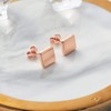Philip Jones Rose Gold Plated Square Stud Earrings