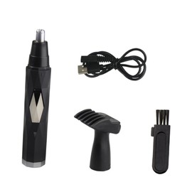 Beaupretty 1set Multi-Functional Electric Nose Hair Trimmer Set Portable USB Rechargeable Clipper for Men Rotating Cutter for Safe Use for Home and Travel Black