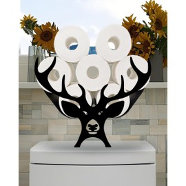 Dog Toilet Tissue Holder,Animal Paper Holders,Decorative Metal Papers Holder,Funny Toilet Animal Storage for Bathrooms,Bathroom Paper Organizer for Extra 8 Rolls Stand & Wall Mounted Art Decor