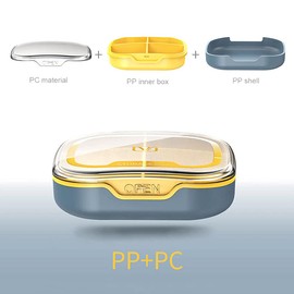 SagaSave Travel Pill Case 4 Compartments Portable Pill Case Dustproof and Moisture-Proof Daily Pill Case Small Pill Box for Vitamins, Fish Oil, Supplements(Grass Green)