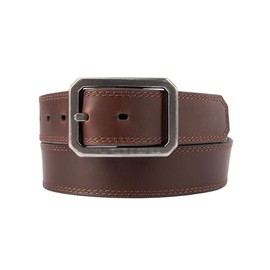 Carhartt Men's Durable Full Grain Leather Reversible Center Bar Buckle Belt, W/Rugged Antique Nickle Hardware, Brown/Black, 54