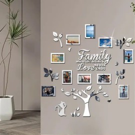 Vinilo Decorativos Pared Para Familia Arbol De Fotos Sticker                                                                                          