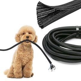 JOTO Organizadores de Cables, Manga Flexible Tubo Sleeve Management de Gestión de Cables para Escritorio TV Computadora Automotriz Oficina en el Hogar -8 Metros, Negro