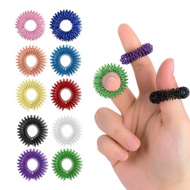 Acupressure Ring Set, 10 Pieces Large Acupressure Ring, Massage Ring for Stress Reducer and Promote Blood Circulation, Massage Rings for Fingers, Acupressure Ring, Ying Yang Energy Ring
