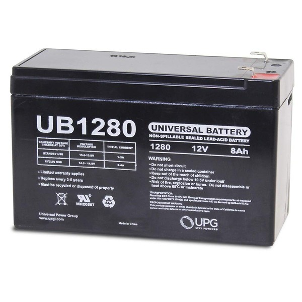 UPG 12VOLT 8AMP Hour Rechargeable Sealed Backup Alarm Toys Lights 12V 8AH Battery