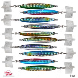 10pcs Mix Color 1oz Colt Sniper jigs 28g Vertical coltsniper jig with 3561D-DT MUSTAD 3X Strong Forge High Carbon Steel Treble Hooks
