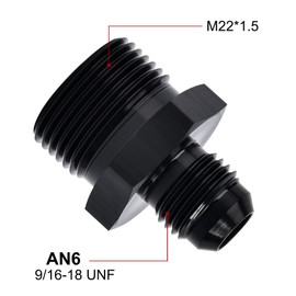 EVIL ENERGY 6AN Male Flare to M22 x 1.5mm Male Metric Fitting Adapter Aluminium Alloy 2PCS