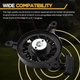 Seentech 14 165 07-S Recoil Starter Pull Start for Kohler XT149 XT173 XT650 XT675 XT775 XT800 XT-6 XT-7 Lawn Mower - Replace 14 165 01, 14 165 01-S, 14 165 07