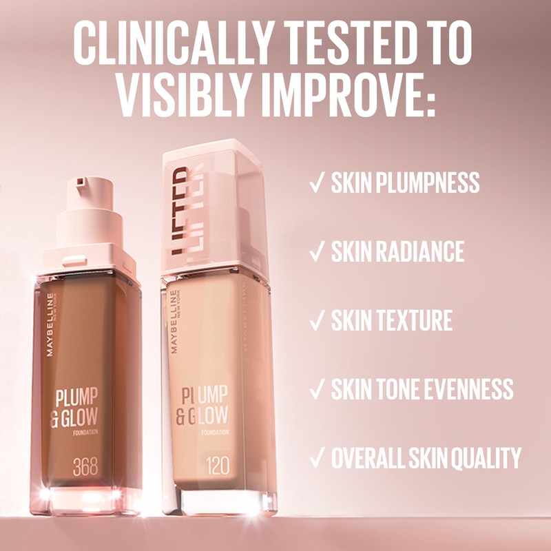 Maybelline Foundation Lifter Plump & Glow, SPF20, Buildable Coverage, 90