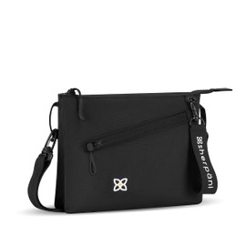 Sherpani Zoom, Small Crossbody Purse, Nylon Crossbody Bag, Lightweight Cross Body Bag, Sleek Dual Pouch, Purses for Women, RFID Protection, Travel Gift for Women (Raven)