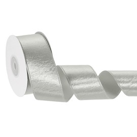 uxcell Sparkle Ribbon, 1.57" x 10 Yards Polyester Wired Edge Ribbon for Holiday Craft Decorations, Bows Making and Gift Wrapping, Silver