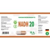 Hepatica Hepatica NADH 20mg | 60 Vegan Capsules | High