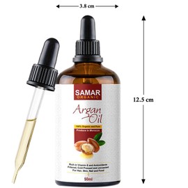 Argan Oil of Morocco - Premium Quality 100% Pure and Organic Certified Extra Virgin Cold Pressed Natural Raw Argan Oil from the Kernels of the Argan Tree - 50ml Treatment for Hair, Skin and Nails