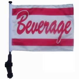 Beverage Golf Cart Flag with SSP Flags EZ On & Off Bottom Bracket