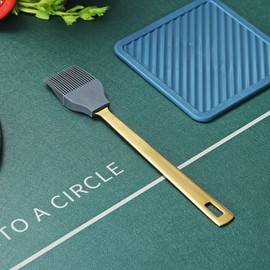 Gold Basting Brush, Berglander Kitchen Brush For Cooking With Titanium Gold Plating, Barbeque Brush, Pastry Brush, BBQ Brush, Dishwasher Safe, Easy to Clean